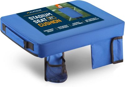 Alpcour Portable Extra Thick Stadium Seat Cushion - 21x 15 Inch Bleacher Cushion with Side Pocket (Color: Black, size: 21" Wide)