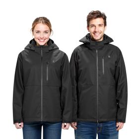 VEVOR Heated Jacket for Men with 7.4V Battery, Soft Shell Electric Heating Coat (Clothing Size: Size M, Clothing Style: Men's Style)